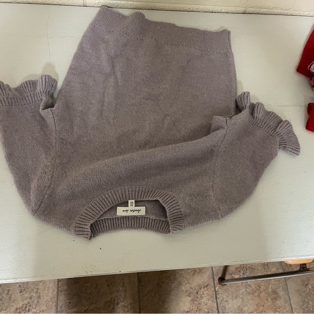 Another Love Lavender Sweater with short Ruffled Sleeves